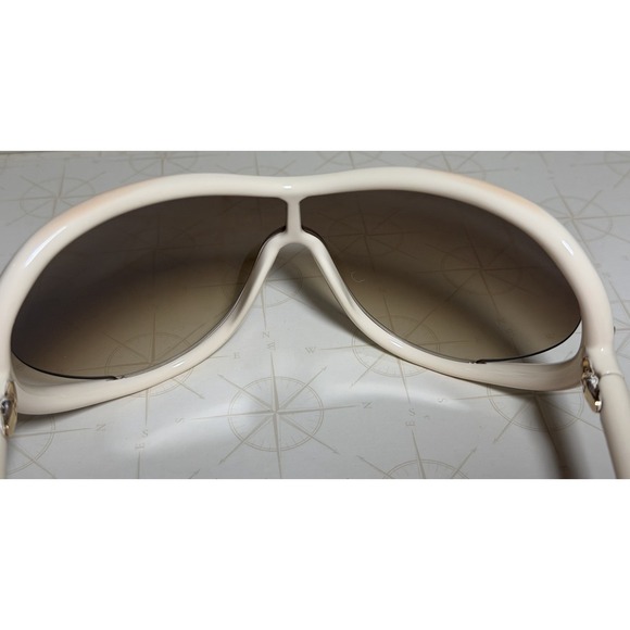 Rare Archive Tom Ford FT267 Grant 25F Shield Women\'s Sunglasses Ivory w/Case main image 5